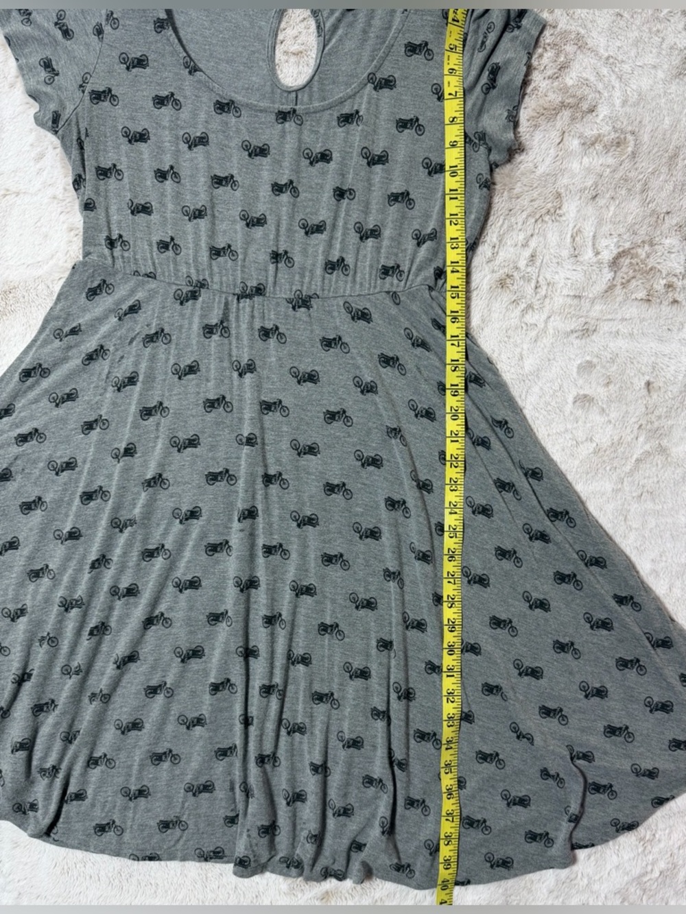 Women's Gray Motorcycle Print Tee Dress - Picture 5 of 8